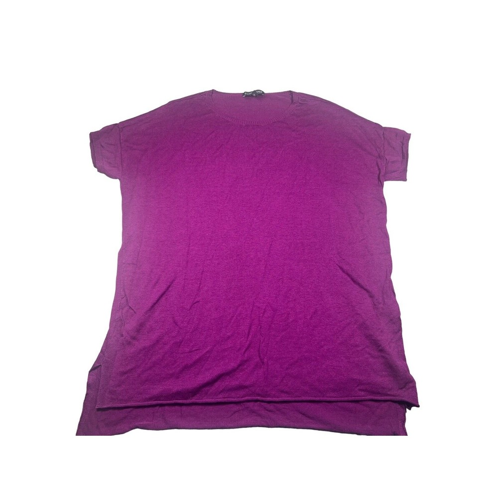 Eileen Fisher Silk/linen Blend Purple Short Sleeve XXS